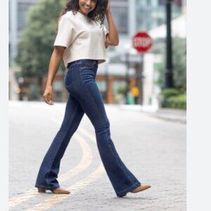 Spanx Flare Jeans Midnight Shade Large Style 20327R